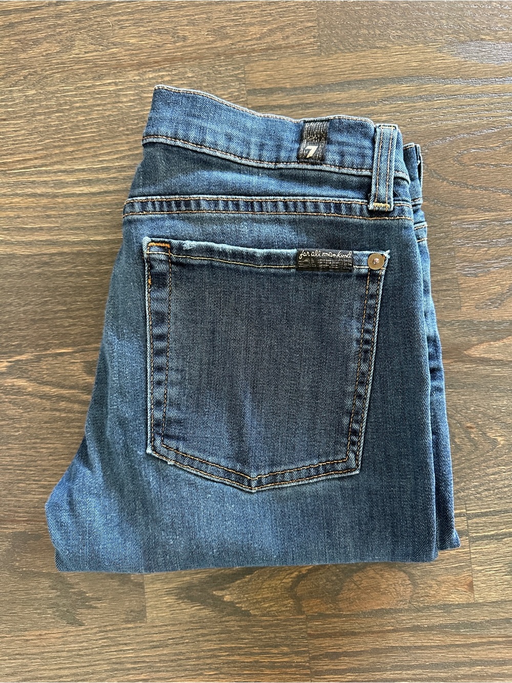 7 For All Mankind Women's Dark Blue Skinny Jeans Size 27